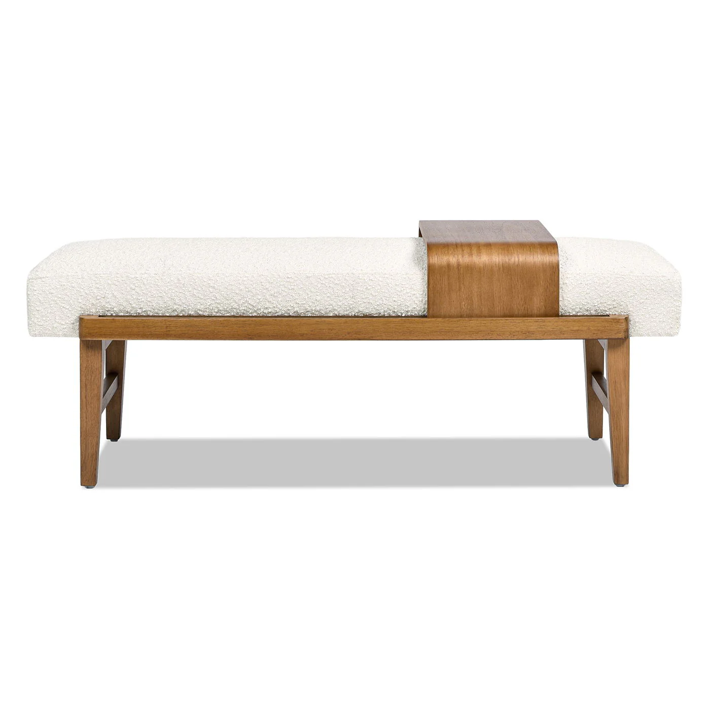 Billie - Modern Telephone Bench With Sliding Shelf - Ivory White - Image 7