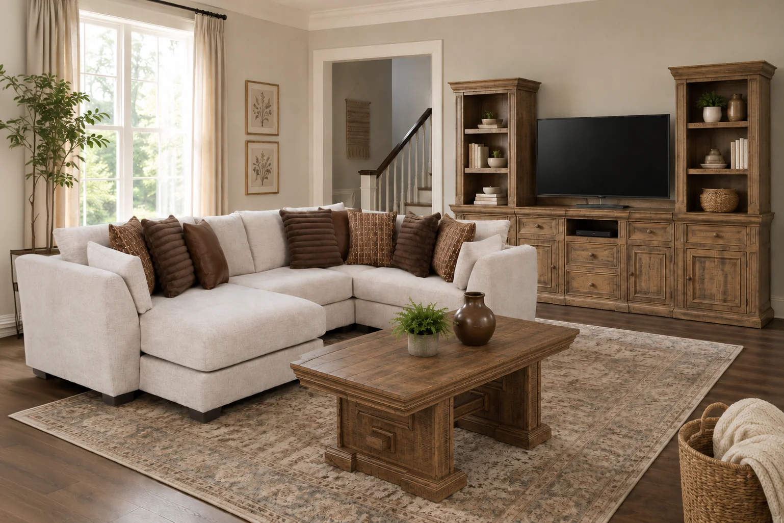 Birch 3-Piece Sectional with Left-Arm-Facing Chaise - Image 3
