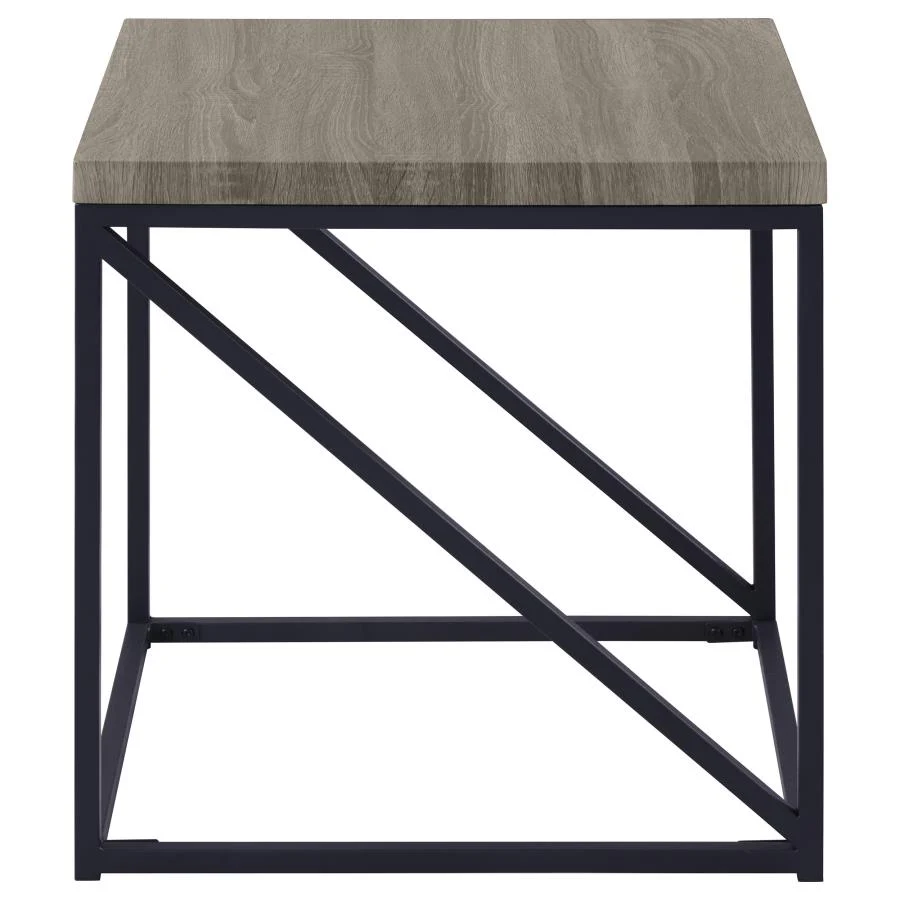 Birdie Square Engineered Wood End Table Sonoma Grey - Image 3