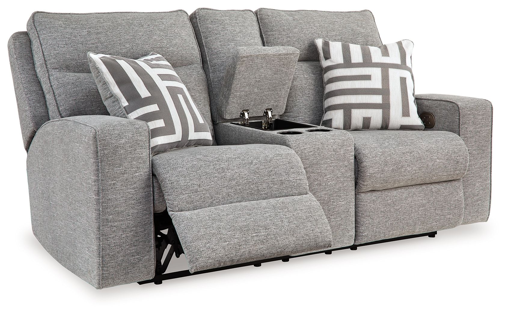 Biscoe - Power Reclining Loveseat With Console /Adj Headrest - Pewter - Image 11