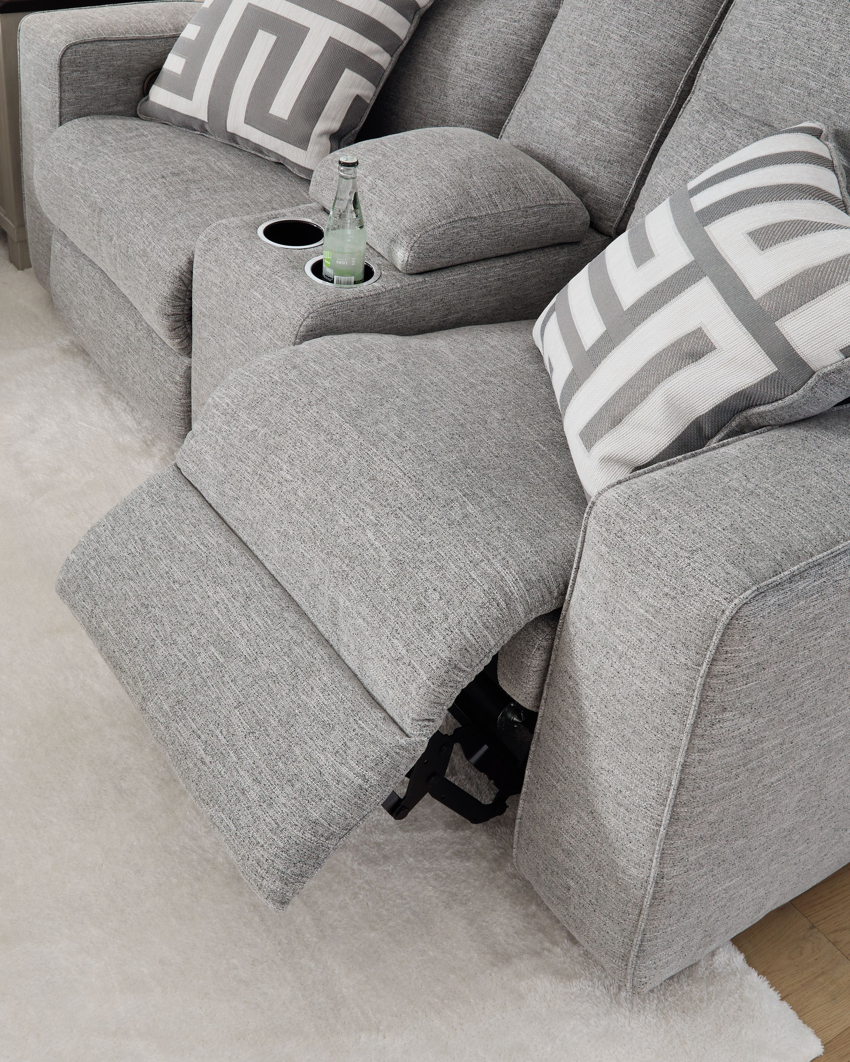Biscoe - Power Reclining Loveseat With Console /Adj Headrest - Pewter - Image 2