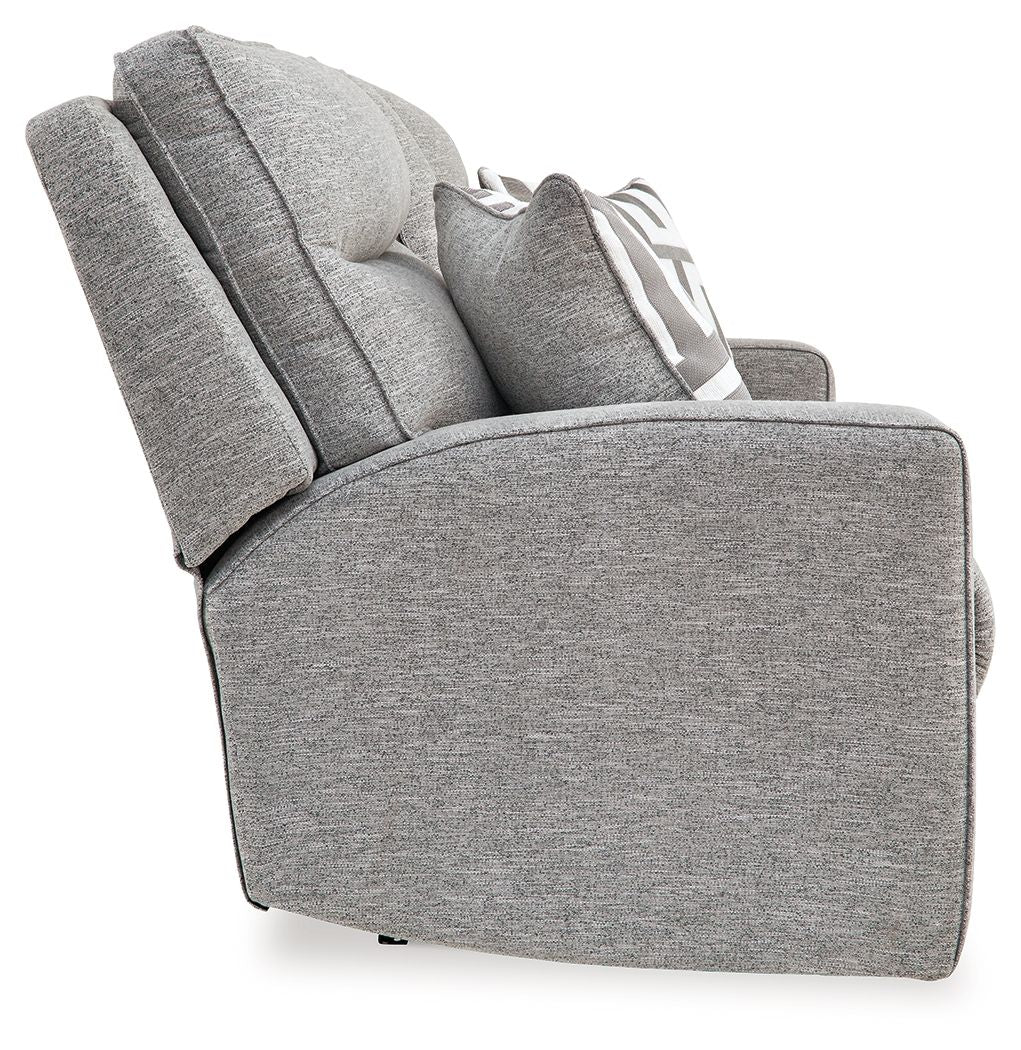 Biscoe - Power Reclining Loveseat With Console /Adj Headrest - Pewter - Image 4