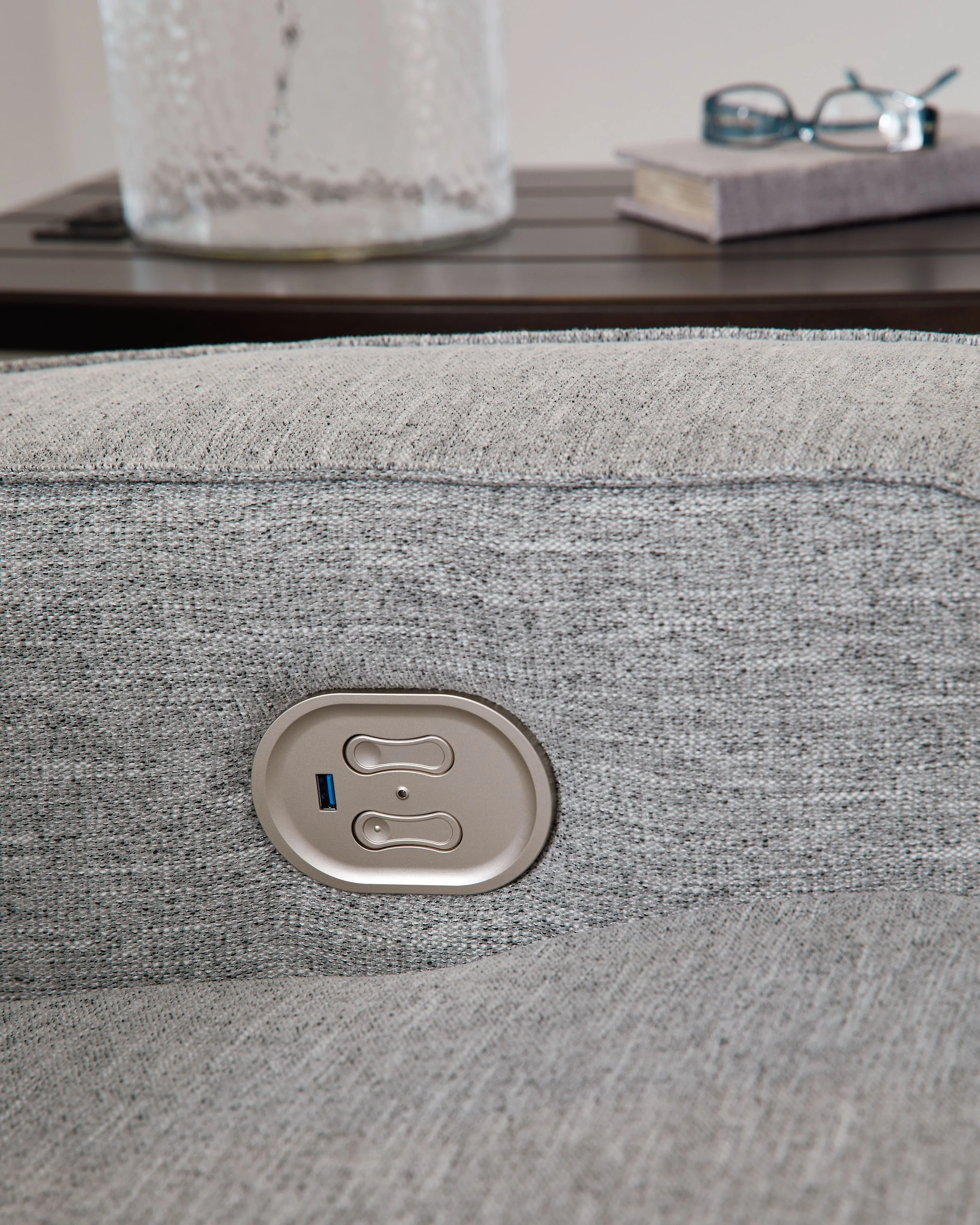 Biscoe - Power Reclining Sofa With Adj Headrest - Pewter - Image 3