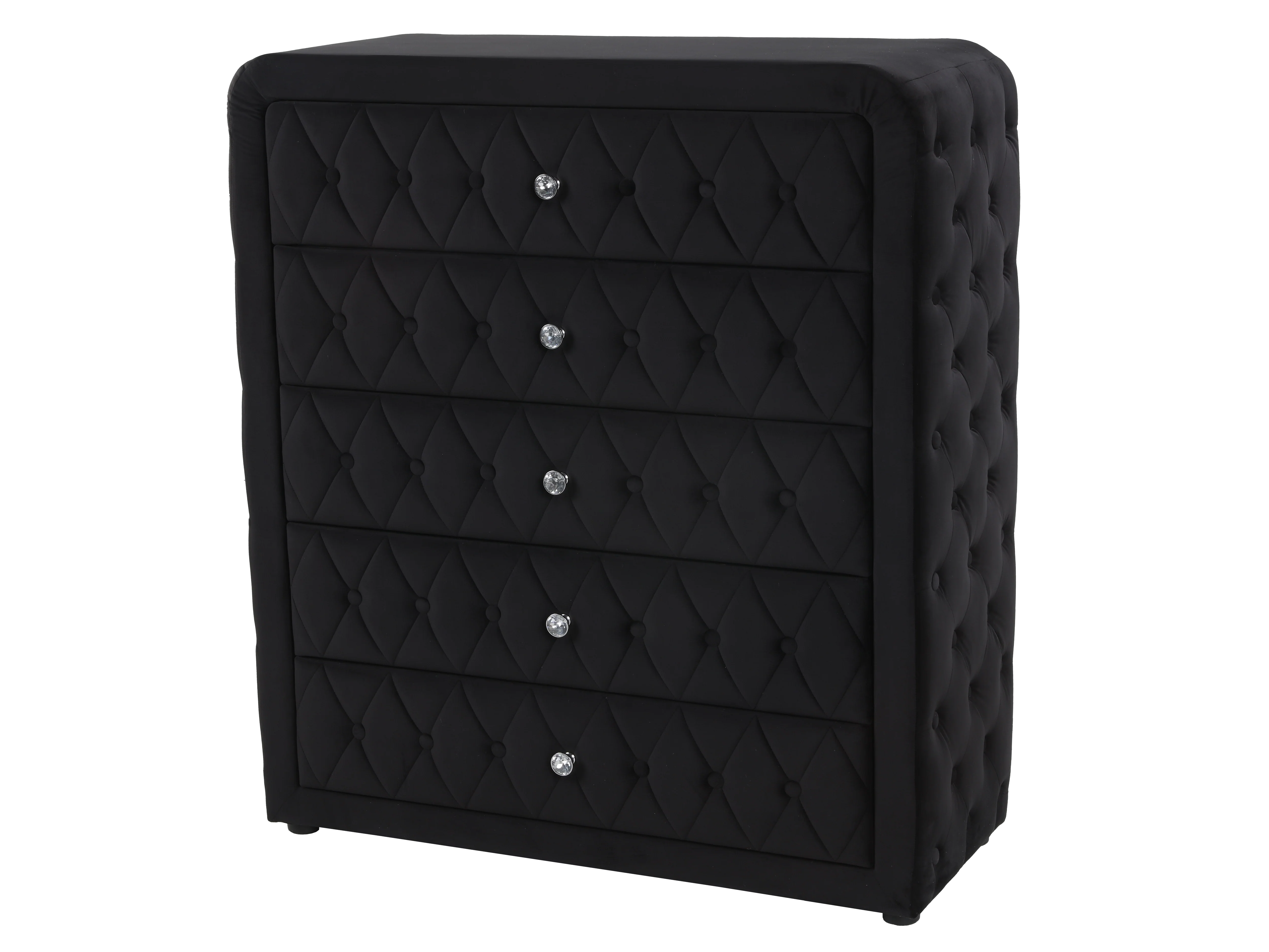 Black Velvet 5-Drawer Chest - Image 2