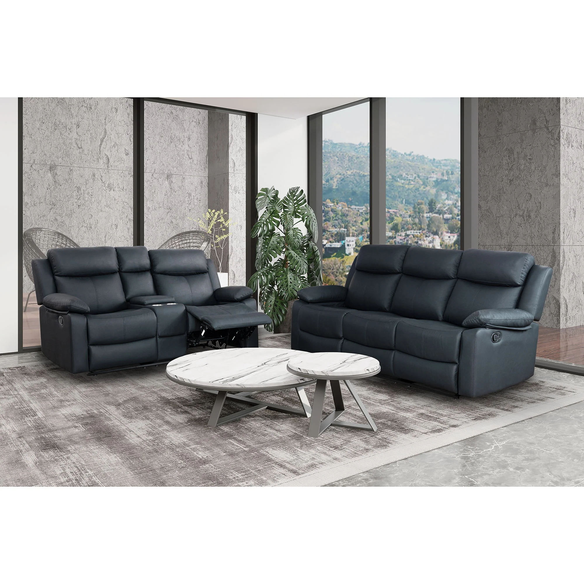 Blanche - Reclining Set With LED Lights, Speaker - Image 17