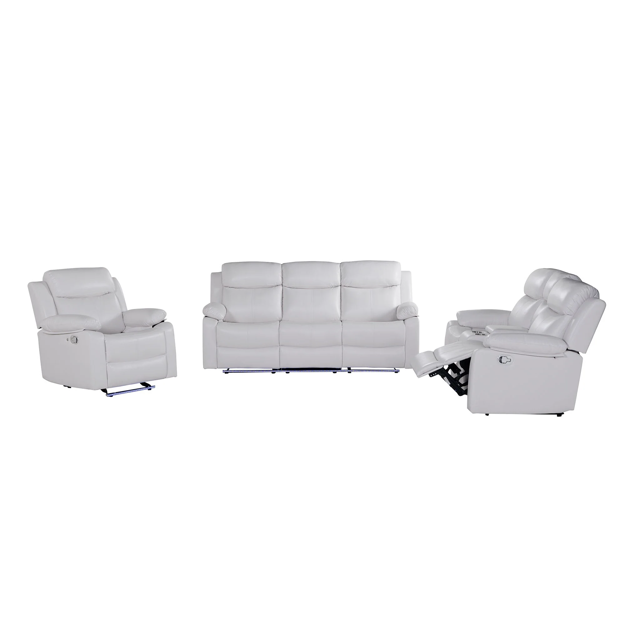 Blanche - Reclining Set With LED Lights, Speaker - Image 3