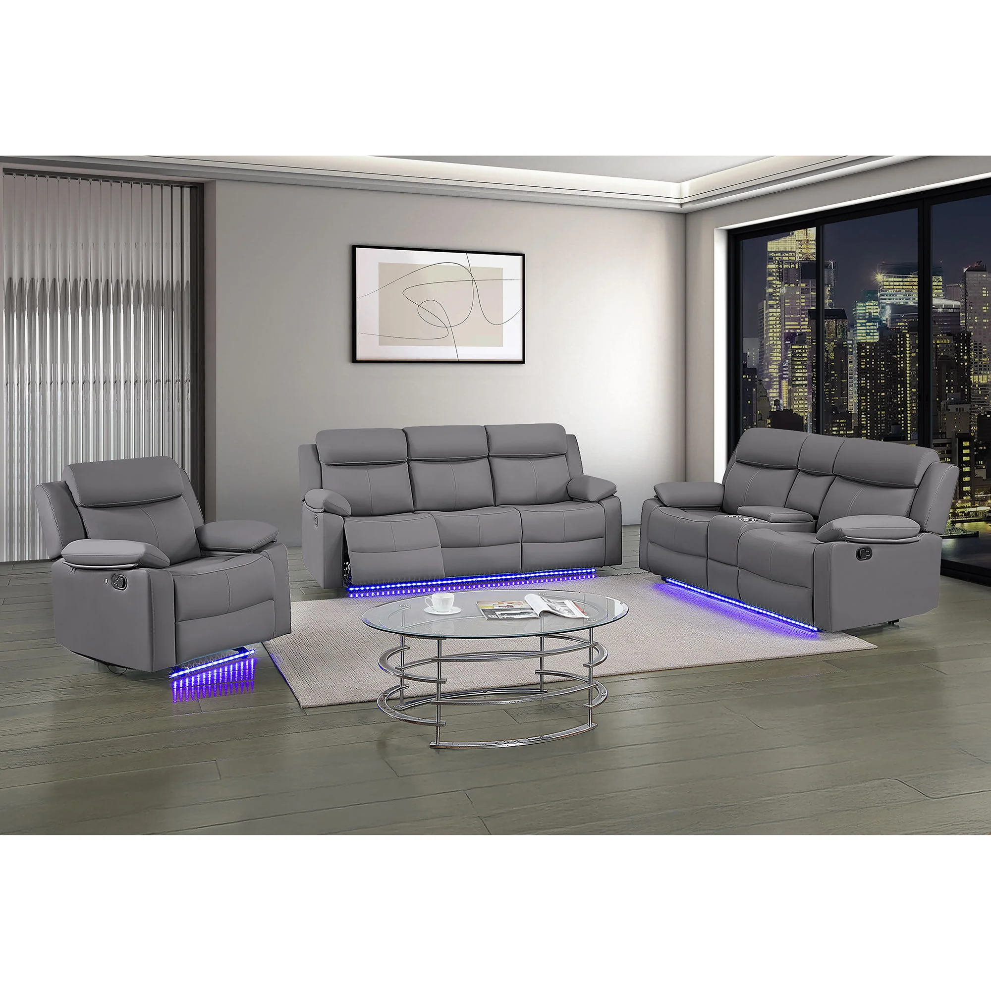 Blanche - Reclining Sofa With LED Lights - Image 18