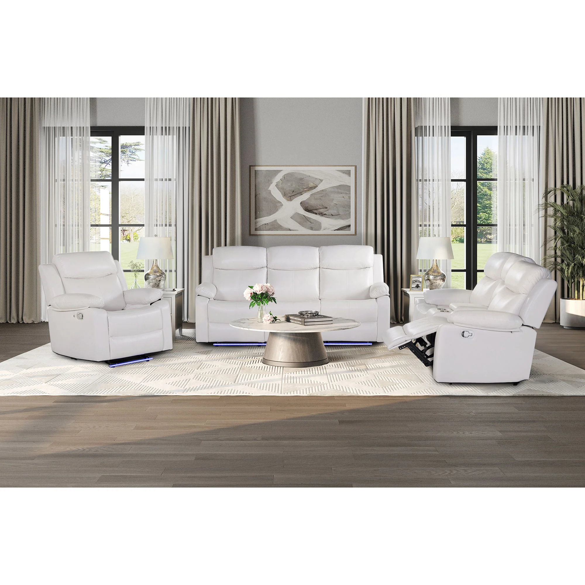 Blanche - Reclining Sofa With LED Lights - Image 27