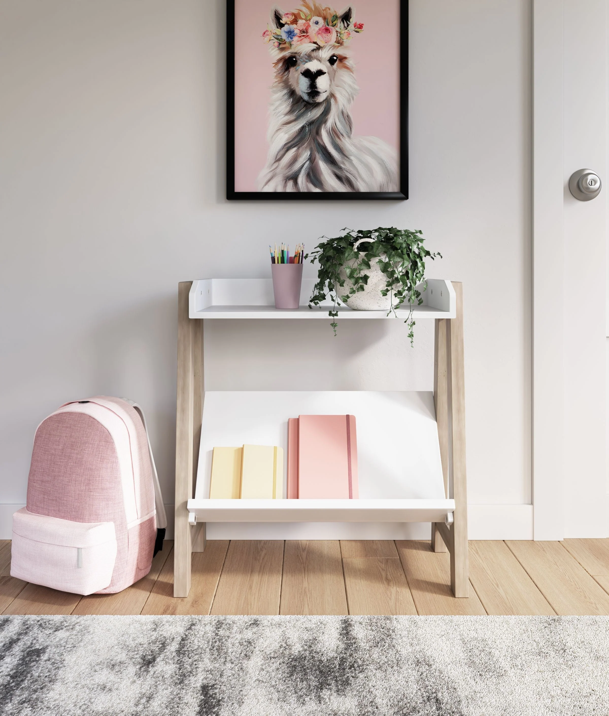 Blariden - Small Bookcase - White / Tan - Image 6