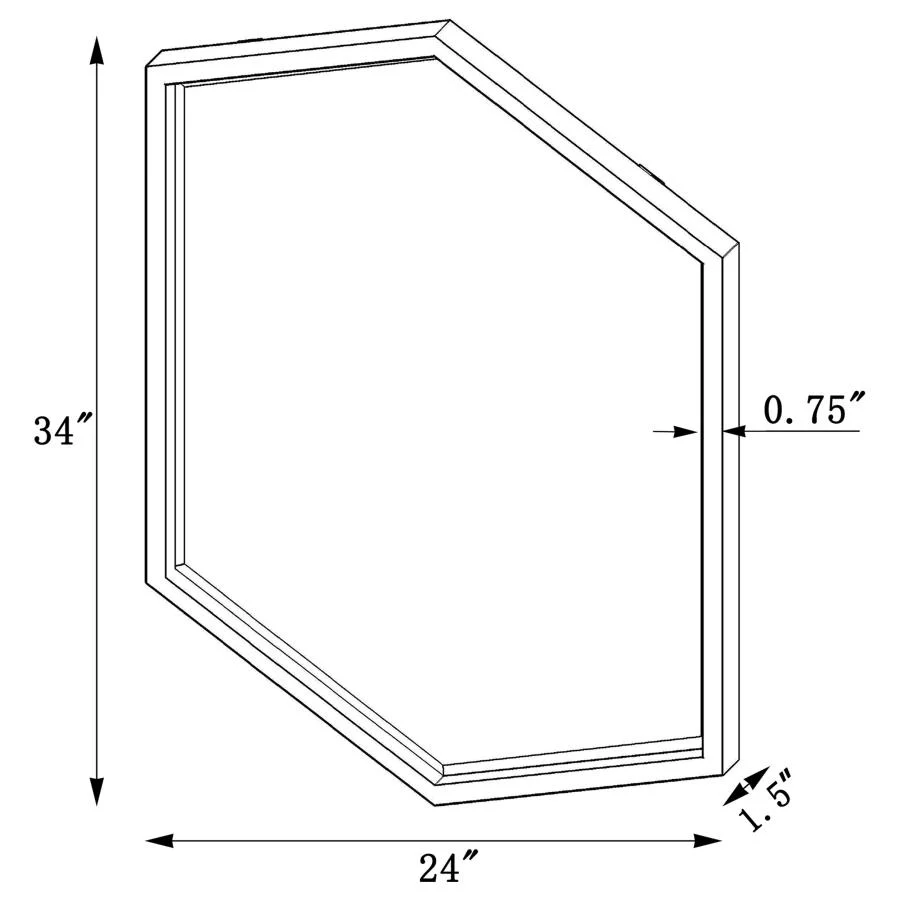 Bledel - Hexagonal Wall Mirror - Gold - Image 3