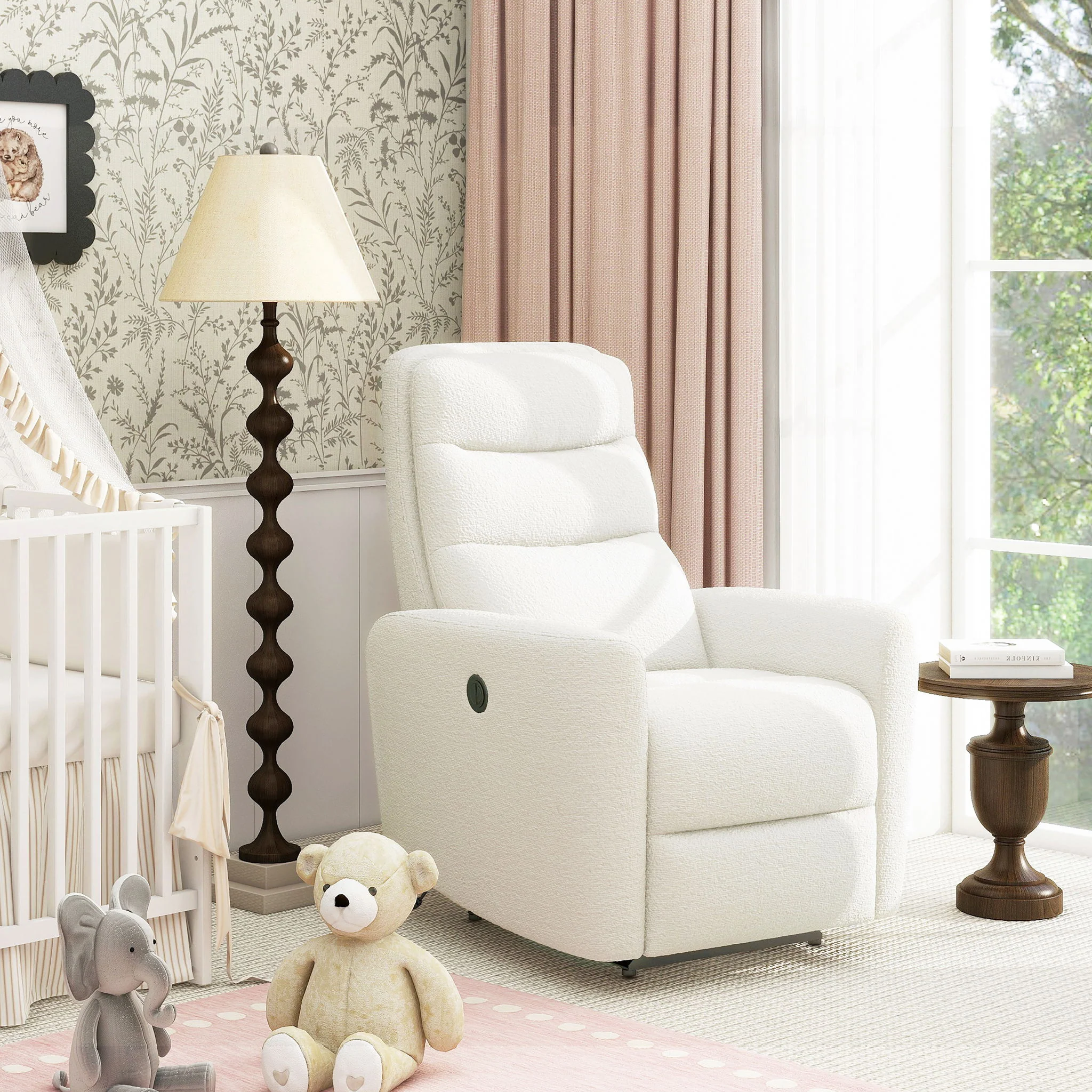Bloomy - High Back Power Recliner Motion Chair - Chiffon White - Image 4
