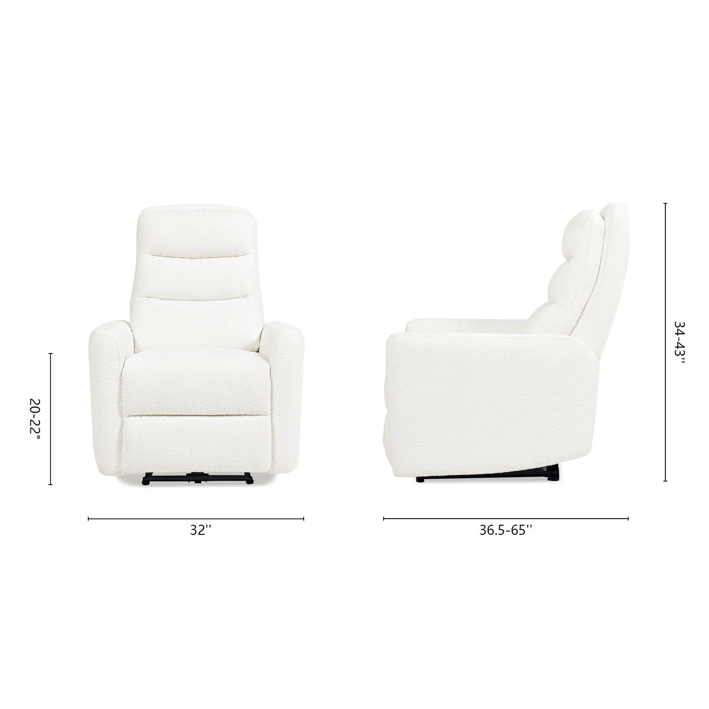 Bloomy - High Back Power Recliner Motion Chair - Chiffon White - Image 6