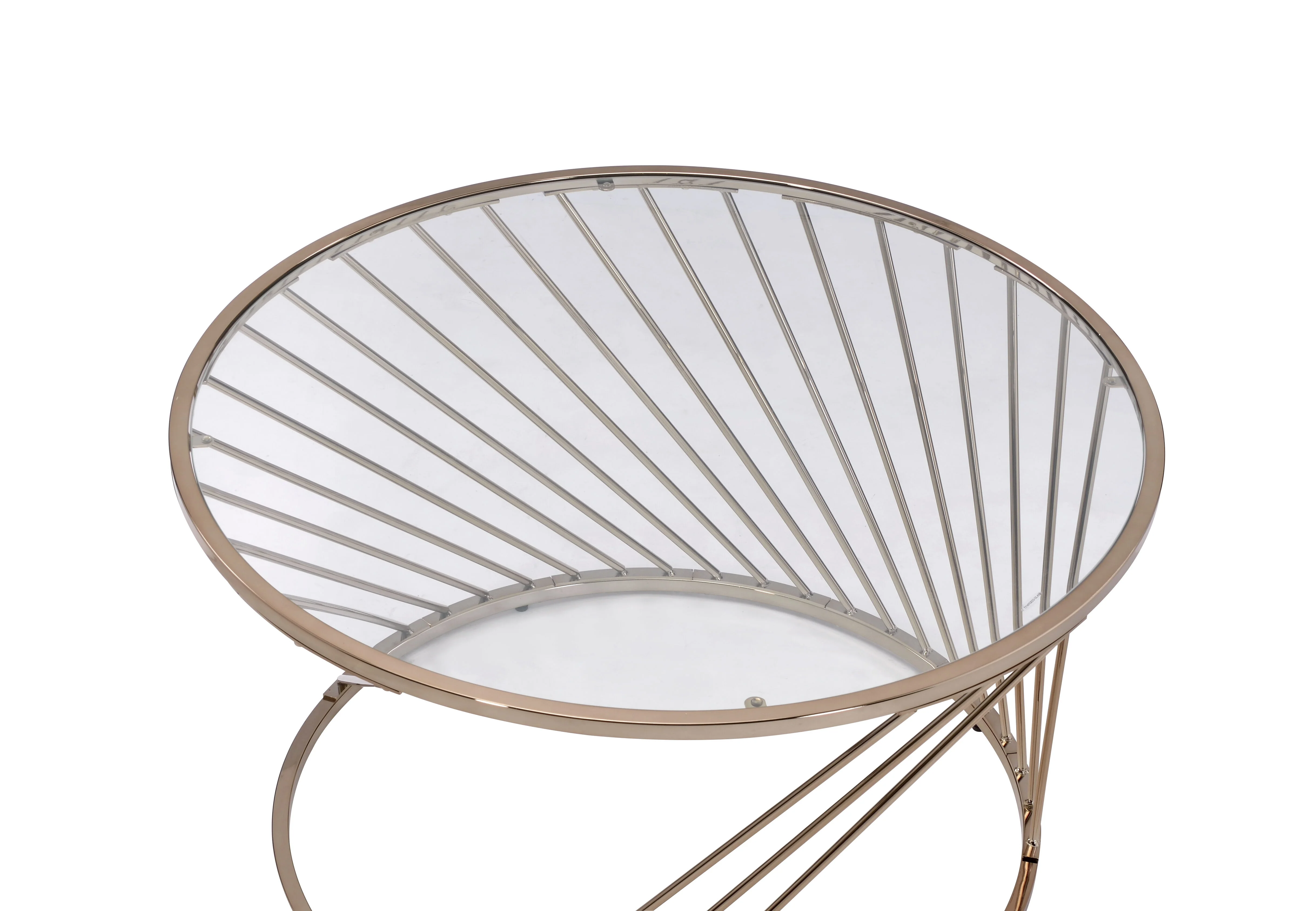 Bluelipe - Clear Glass Top With Coffee Table - Champagne - Image 5