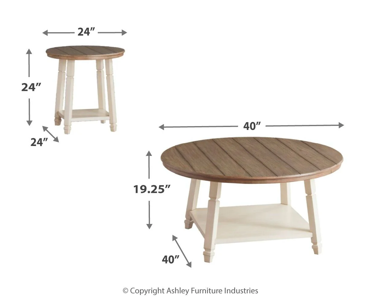 Bolanbrook - Occasional Table Set (Set of 3) - White / Brown / Beige - Image 5