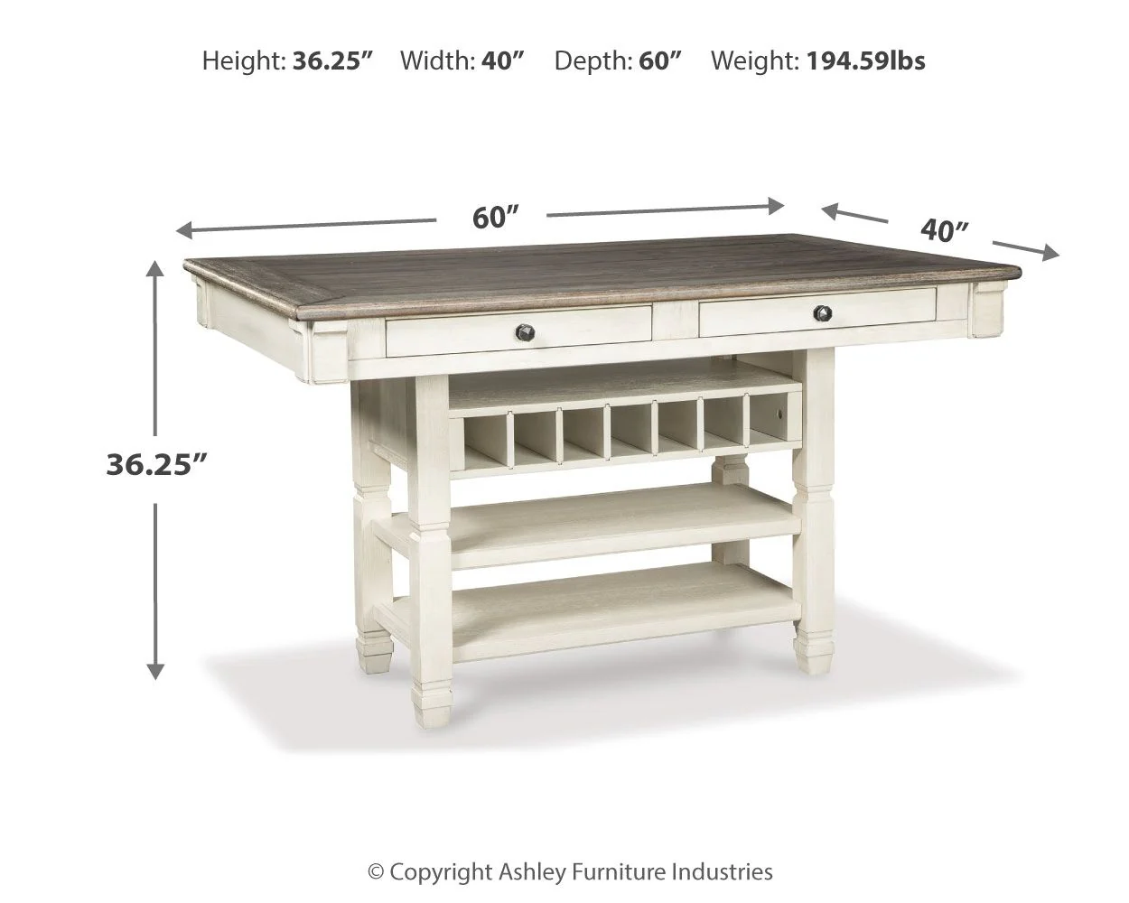 Bolanburg - Rectangular Dining Room Counter Table - Beige - Image 6