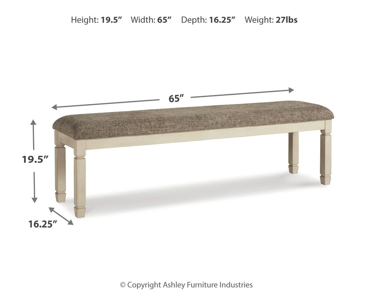 Bolanburg - Extra Large UPH DRM Bench - Brown / Beige - Image 3