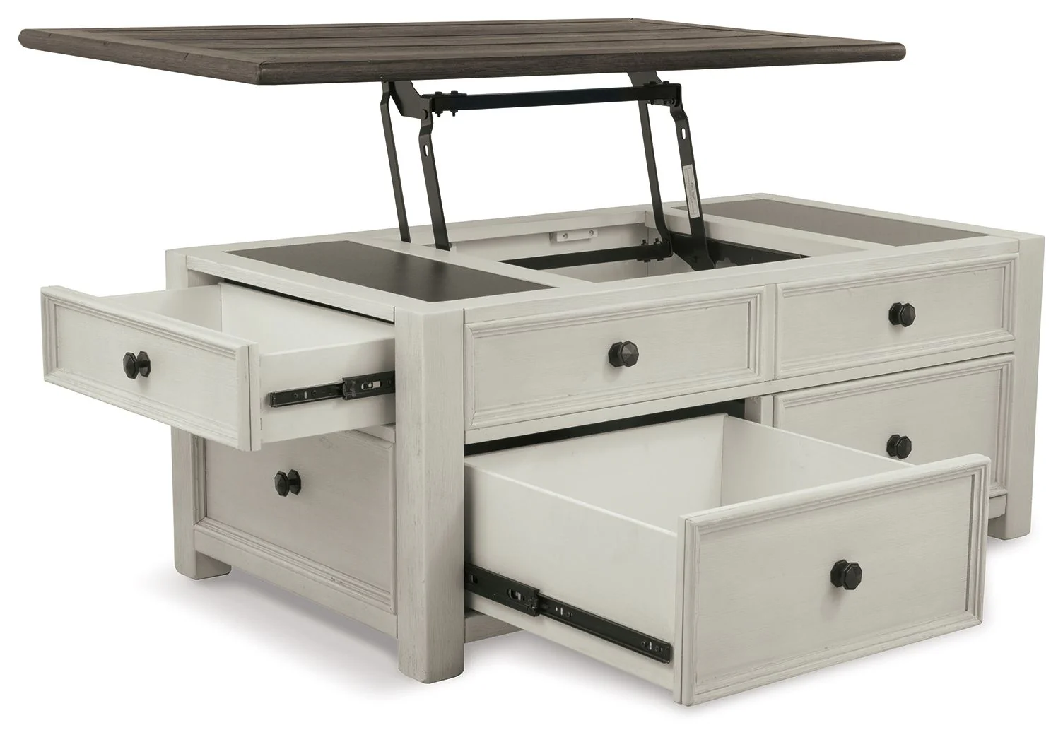 Bolanburg - Lift Top Cocktail Table - White / Brown / Beige - Image 14