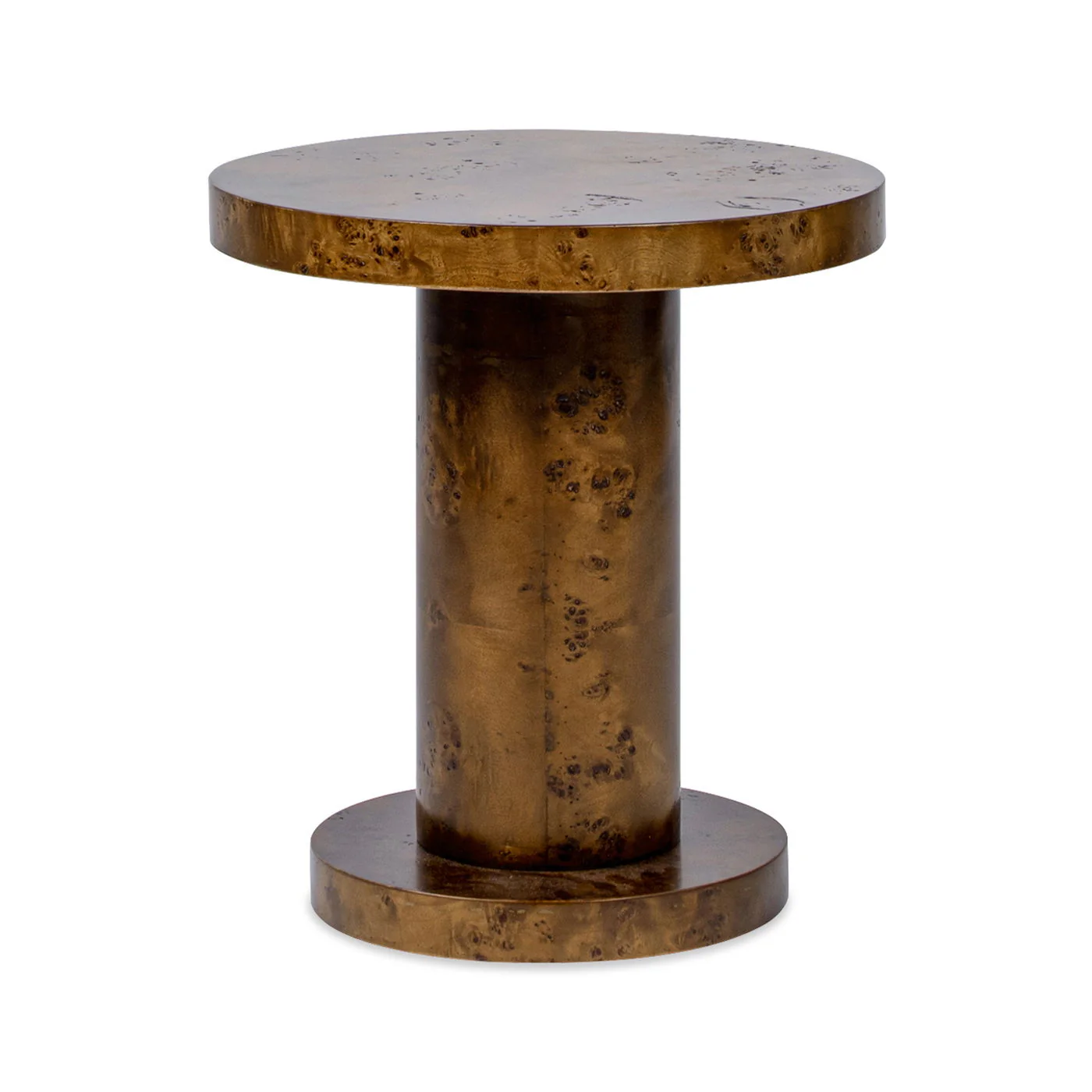Bolin - Round Pillar Burl Accent Side Table - Walnut Brown - Image 5