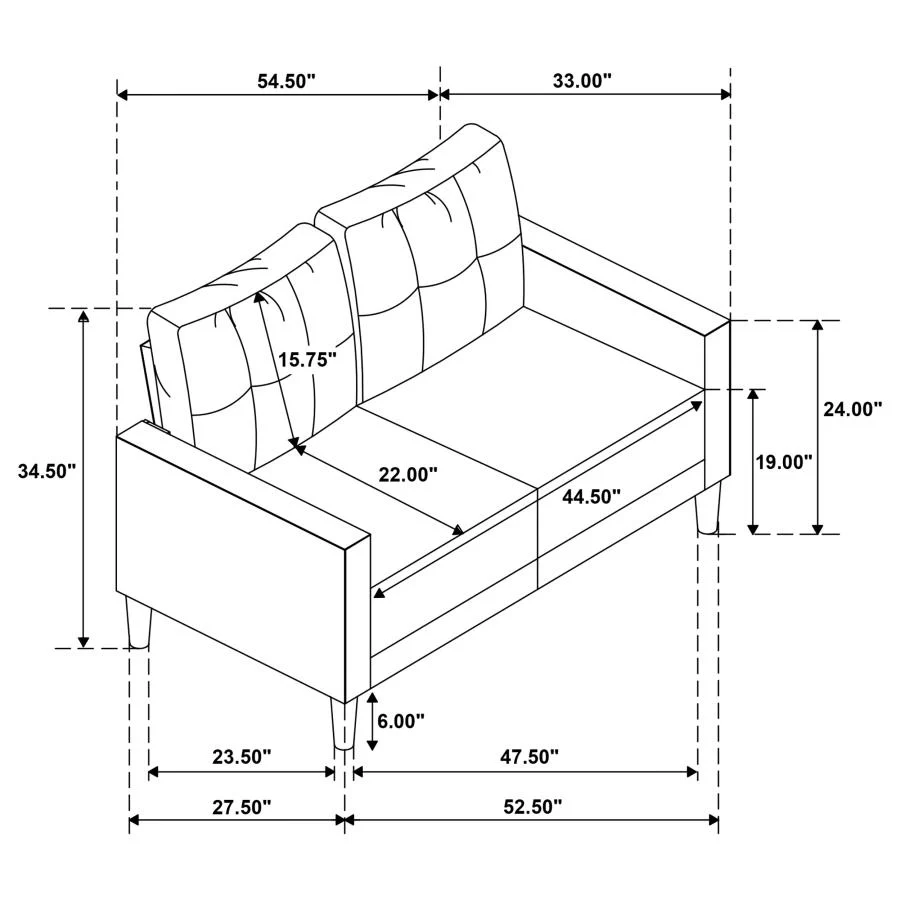 Bowen II - Upholstered Track Arm Loveseat - Image 22