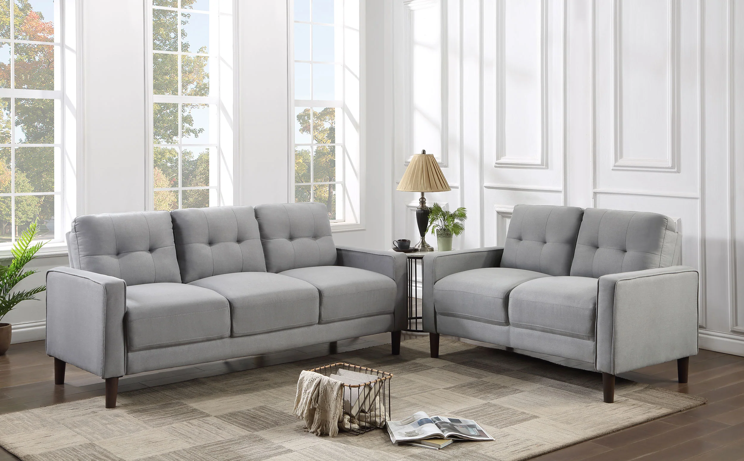 Bowen - Upholstered Track Arm Tufted Sofa Set - Image 61