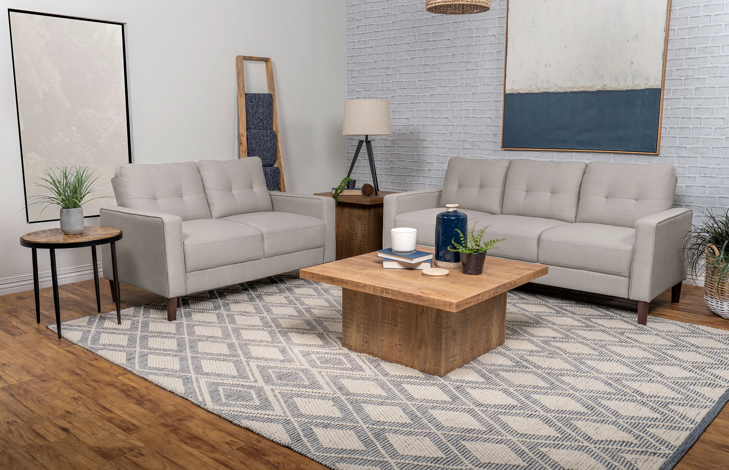 Bowen - Upholstered Track Arm Tufted Sofa Set - Image 64
