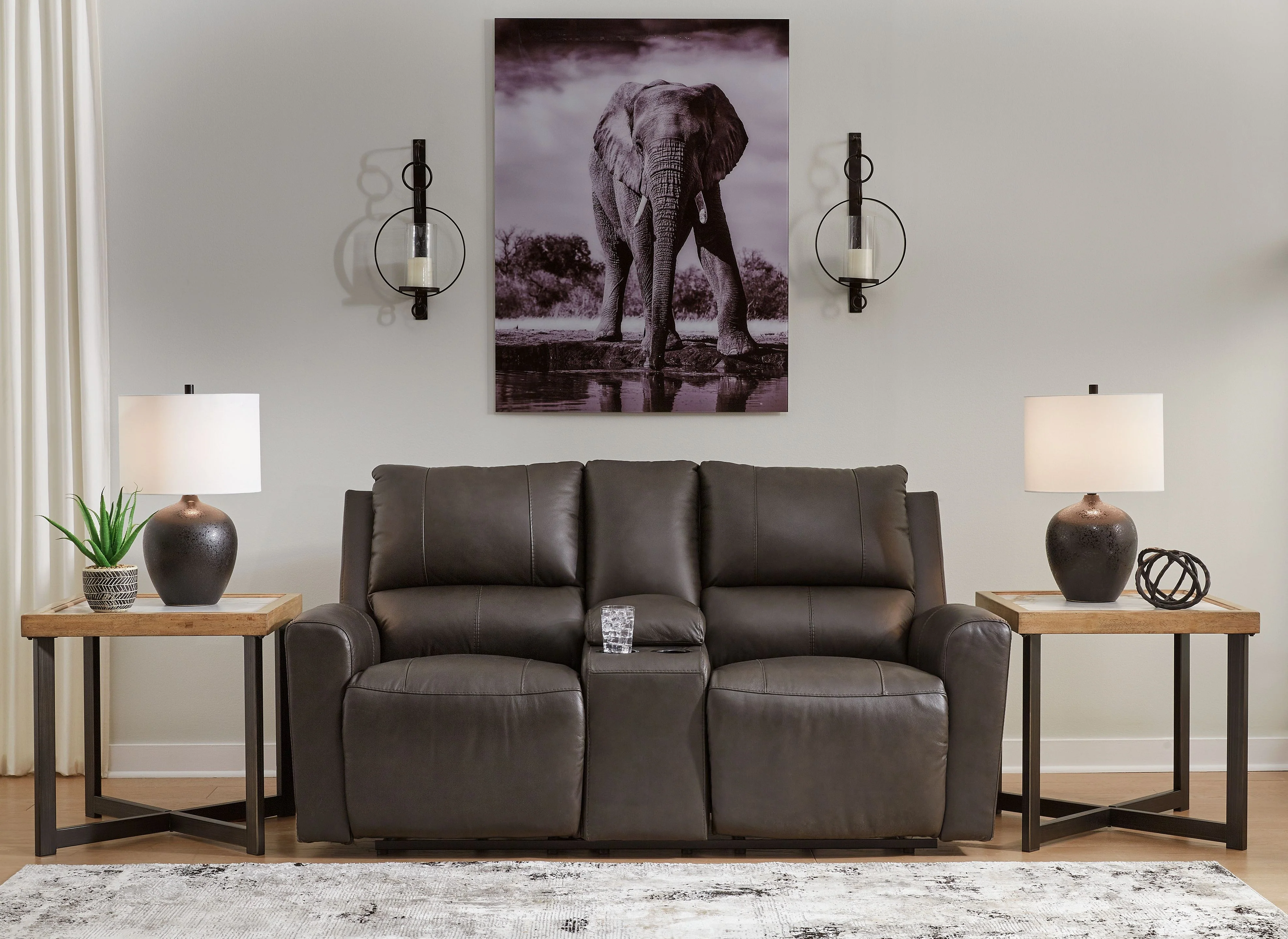 Boxmere - Dbl Power Reclining Loveseat with Console - Storm - Image 6