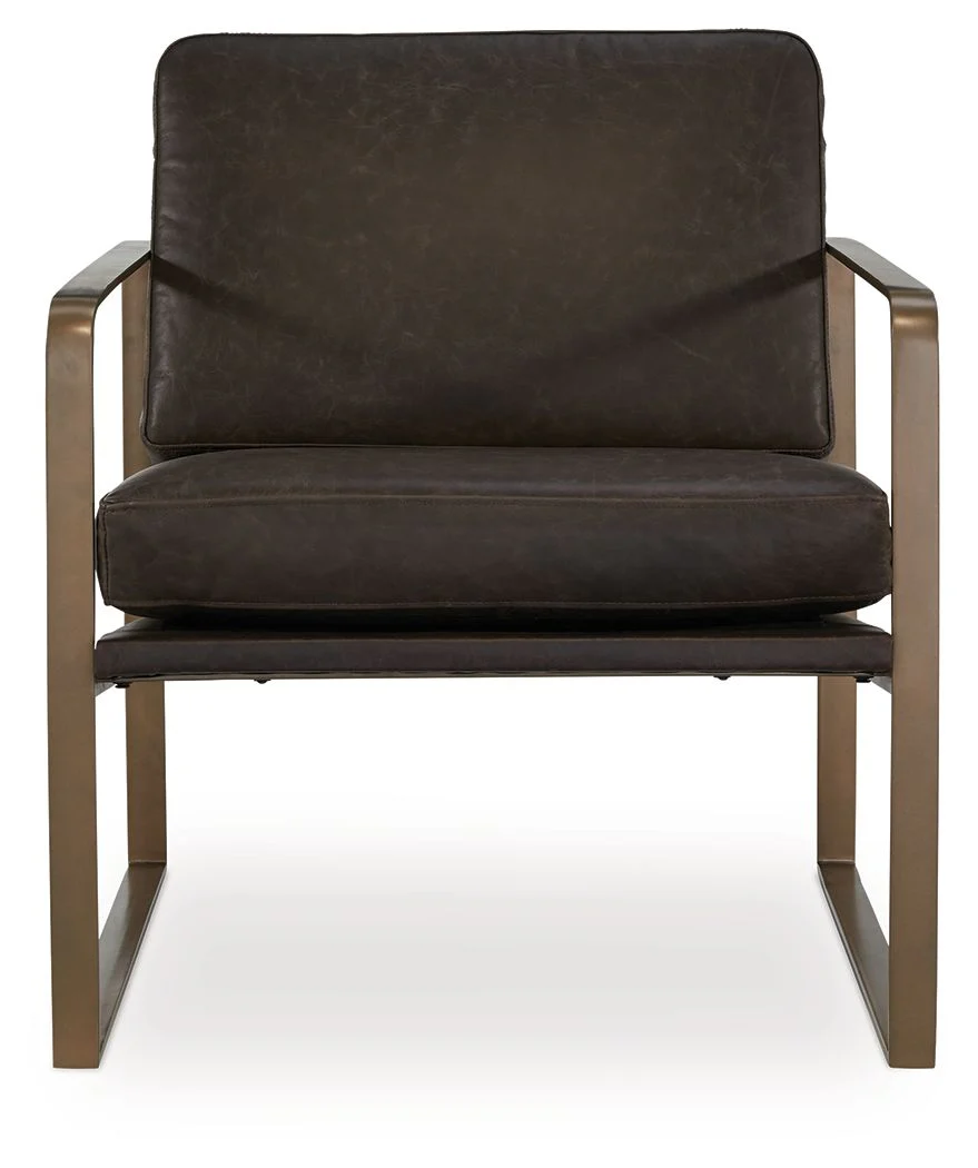 Bradett - Accent Chair - Dark Brown / Gold Finish - Image 2