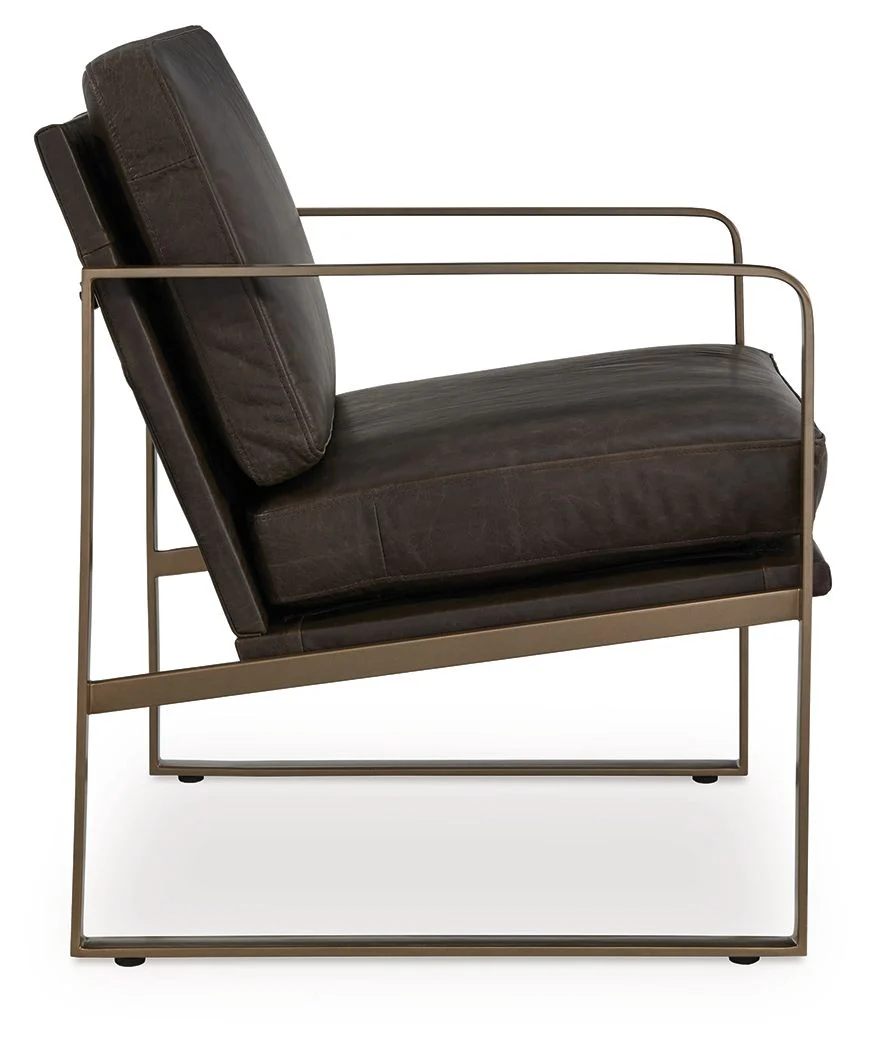 Bradett - Accent Chair - Dark Brown / Gold Finish - Image 3
