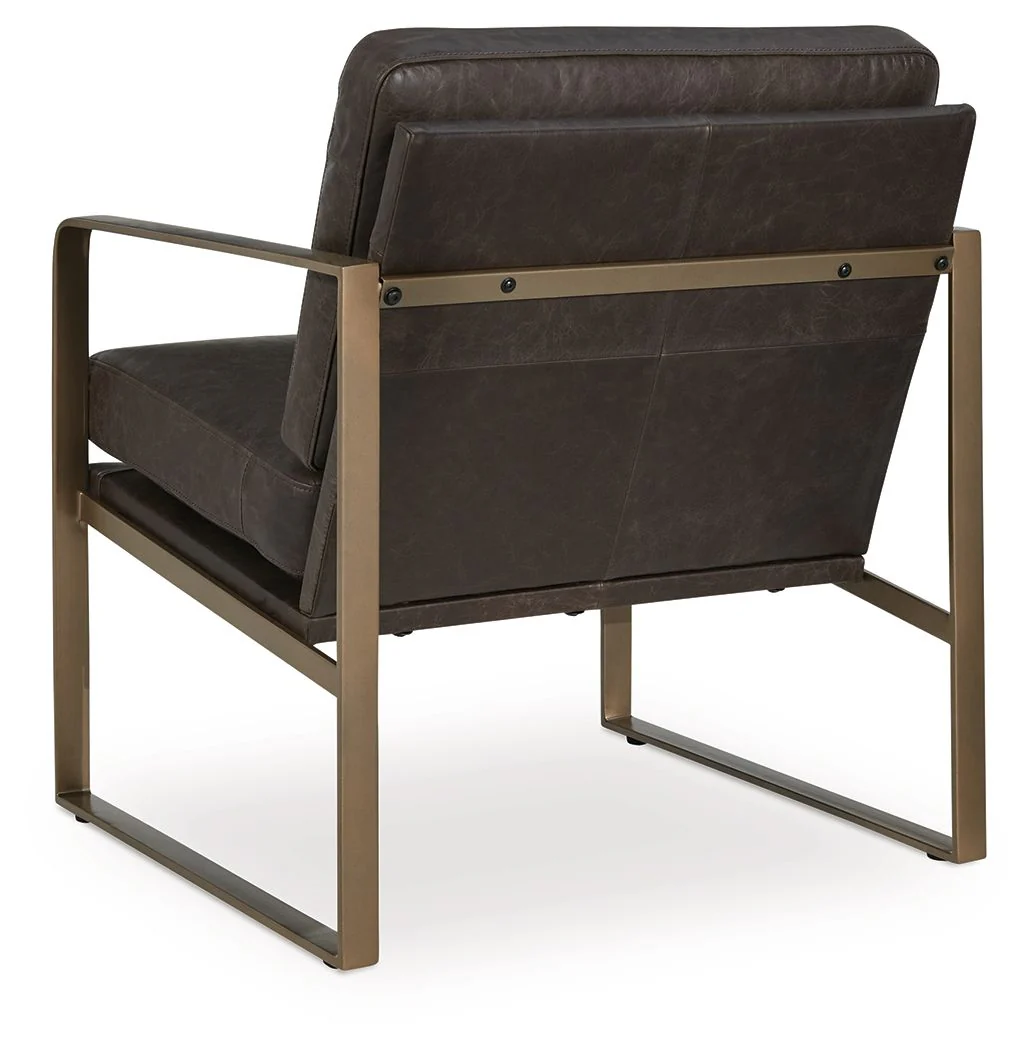Bradett - Accent Chair - Dark Brown / Gold Finish - Image 4