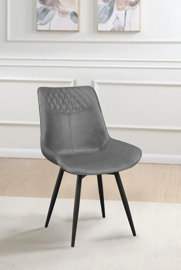 Brassie - Upholstered Swivel Dining Side Chair (Set of 2) - Gray - Image 2