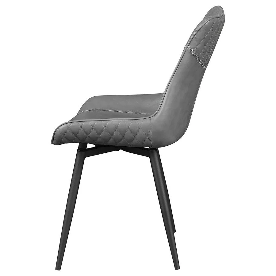 Brassie - Upholstered Swivel Dining Side Chair (Set of 2) - Gray - Image 6