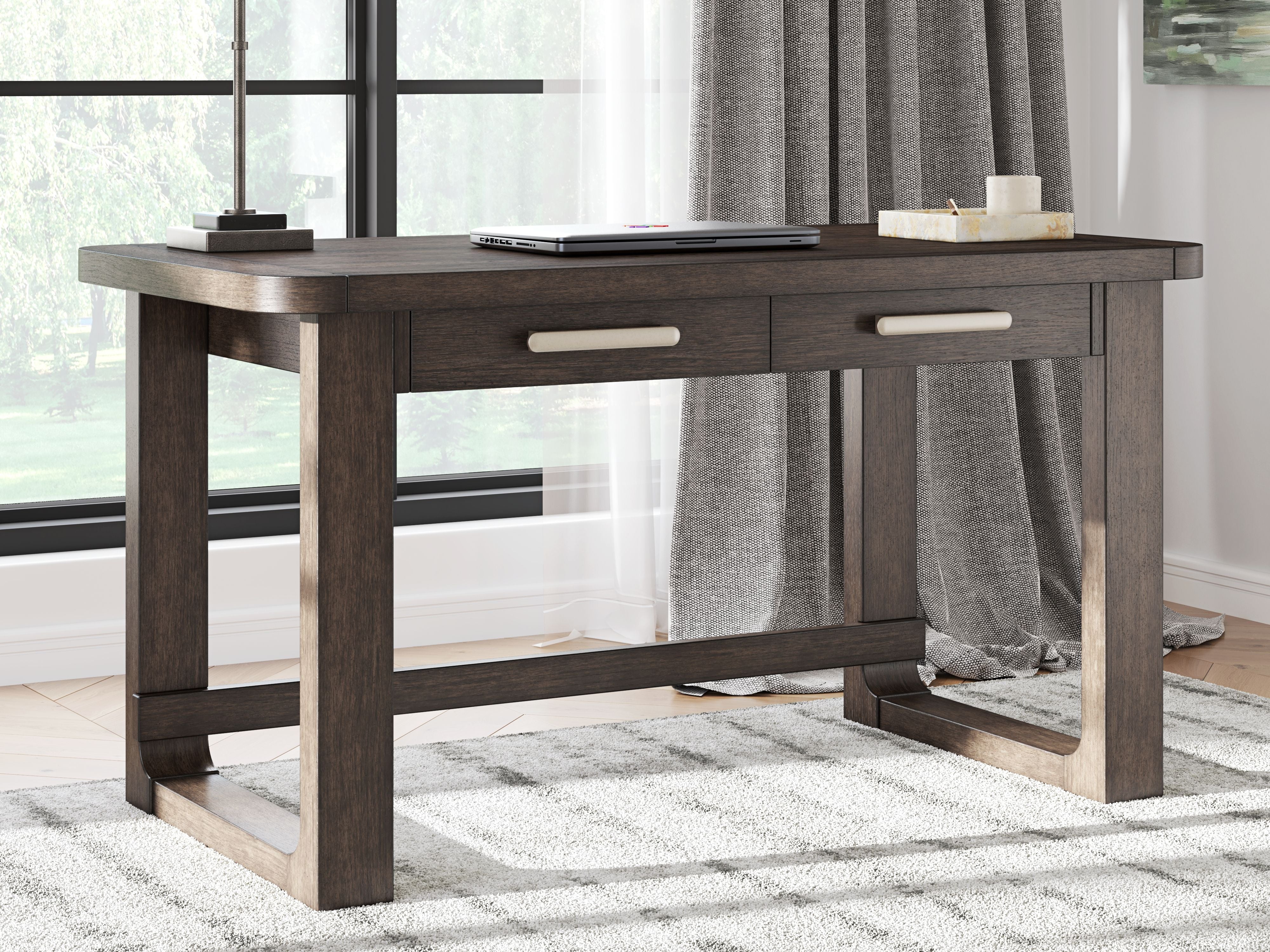 Breckington - Home Office Desk - Dark Brown - Image 10