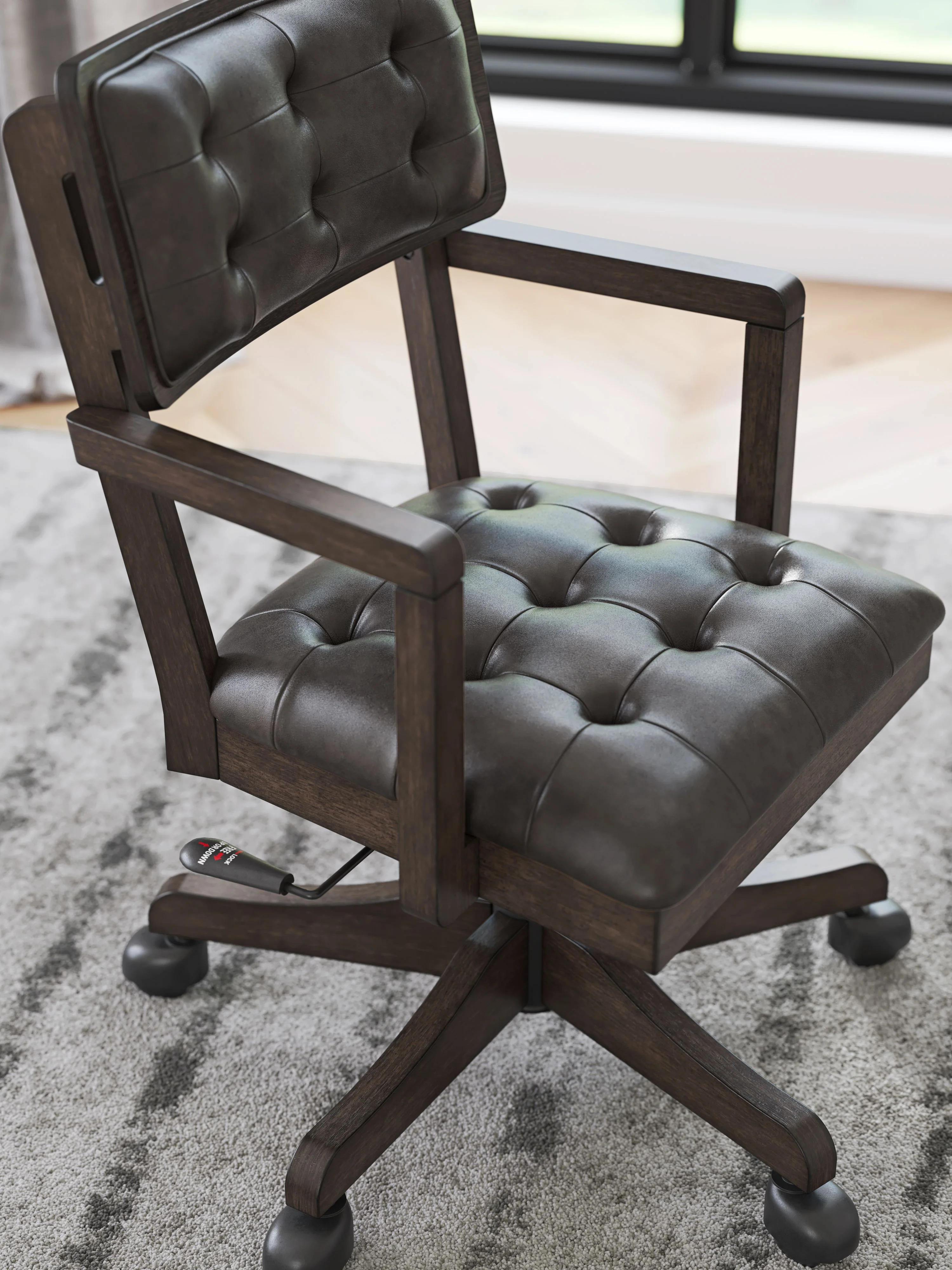 Breckington - Home Office Desk Chair - Dark Brown - Image 4