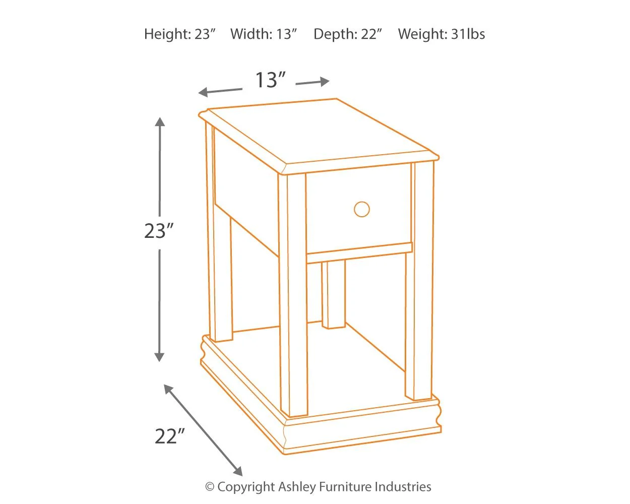 Breegin - Chair Side End Table - Removable Tray - Brown - Image 8