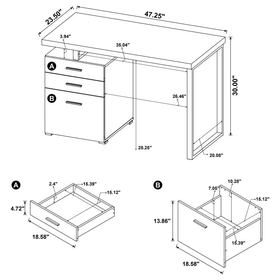 Brennan - 3-Drawer Office Computer Desk - Image 34