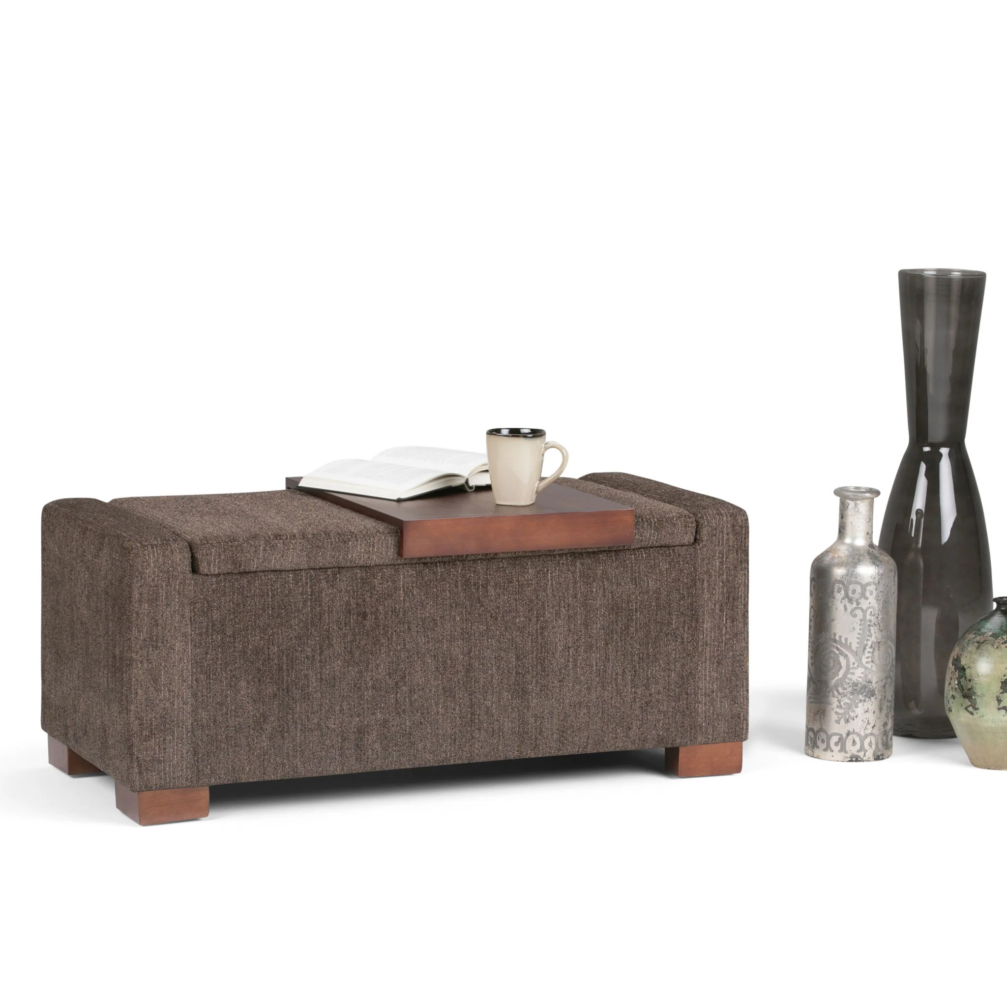 Bretton - Lift Top Storage Ottoman - Deep Umber Brown - Image 4