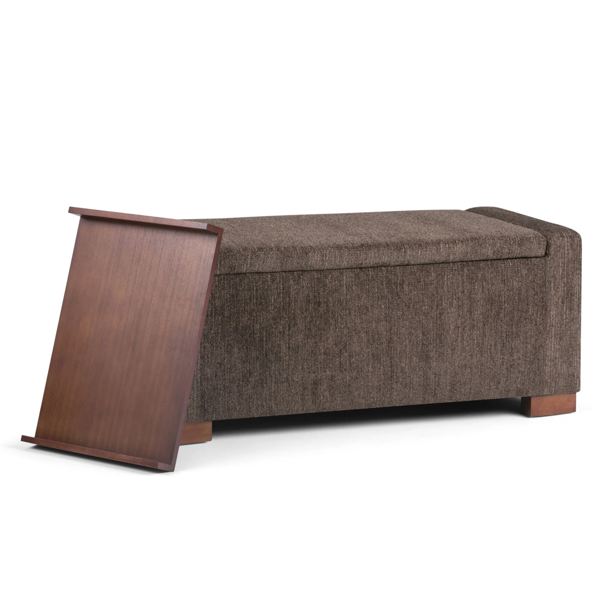 Bretton - Lift Top Storage Ottoman - Deep Umber Brown - Image 6