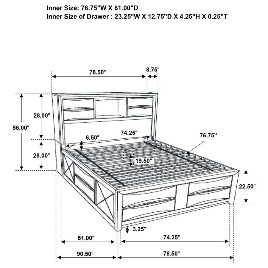 Briana - Wood Storage Bookcase Bed - Image 28