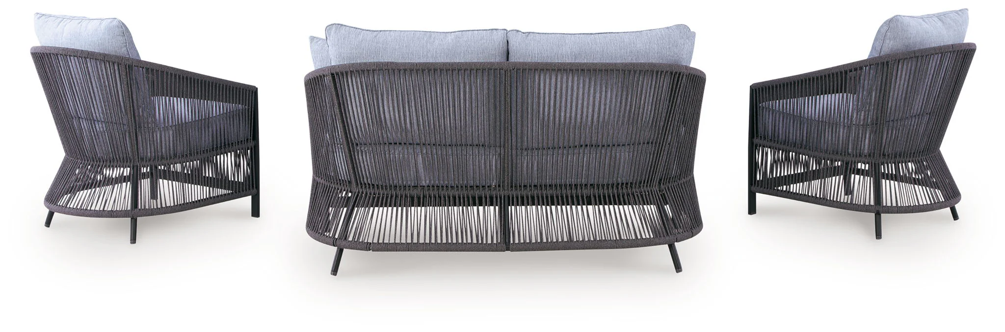 Bridges Beach - Loveseat, Lounge Chairs, Table Set (Set of 4) - Gray - Image 9