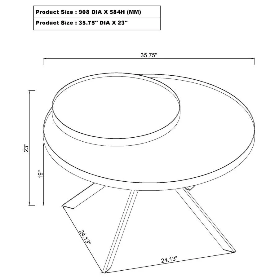 Briggs - Round Marble Printed Glass Top Coffee Table - Image 23