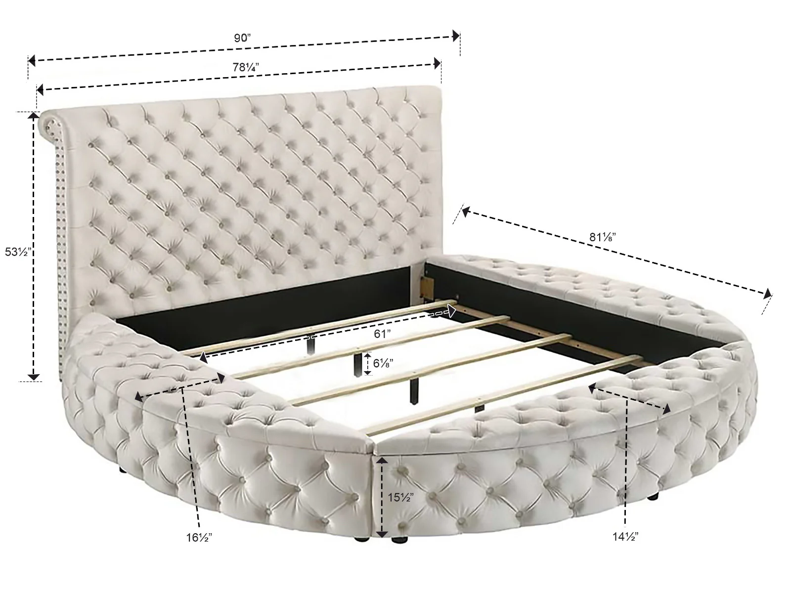Brigitte Queen Storage Bed Ivory - Image 2