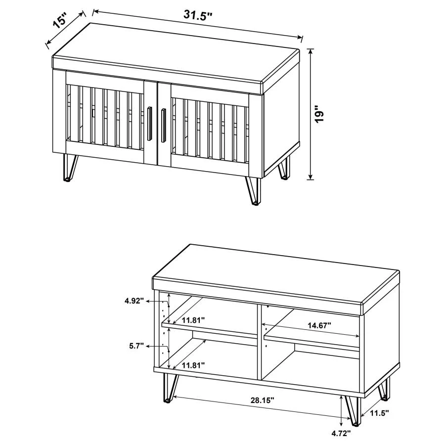 Brixton - 2-Door Padded Entryway Shoe Storage Bench - Image 33