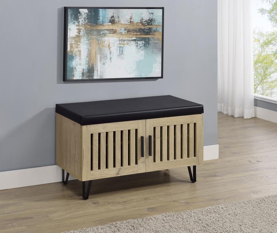 Brixton - 2-Door Padded Entryway Shoe Storage Bench - Image 6