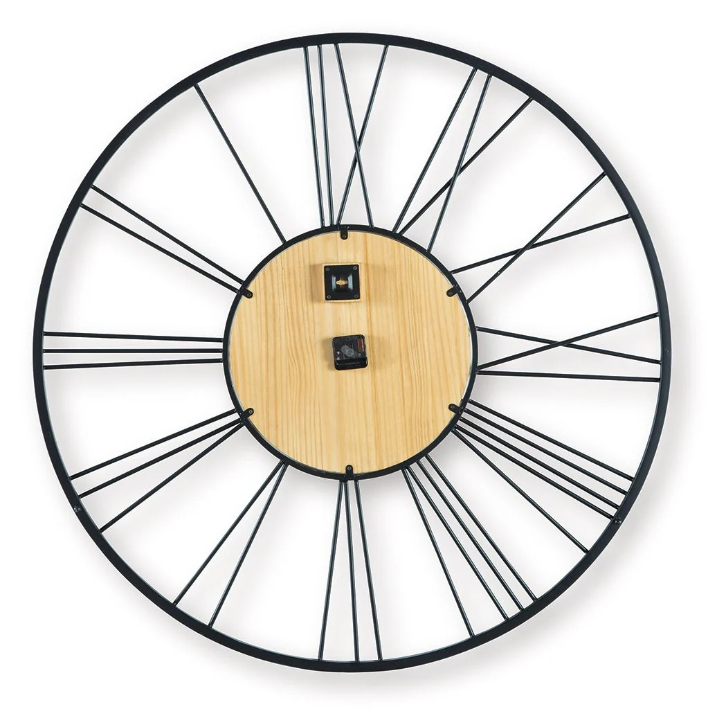 Brockett - Wall Clock - Black / Natural - Image 5