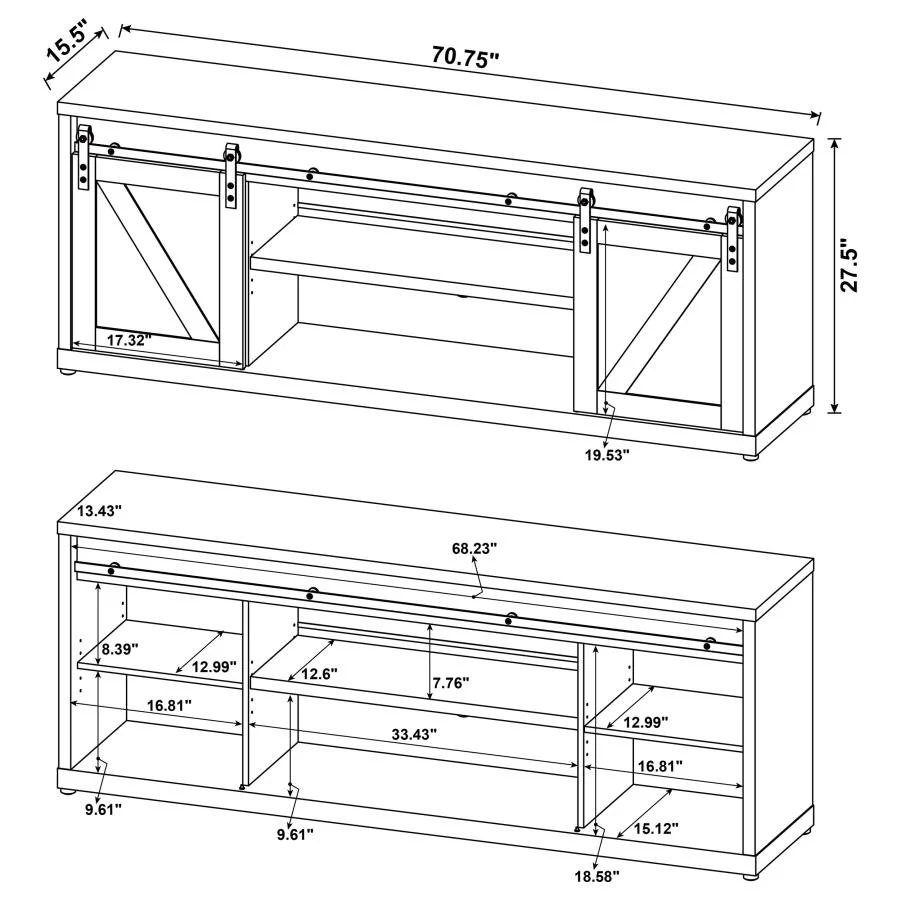 Brockton - 3-shelf Sliding Doors TV Console - Image 5