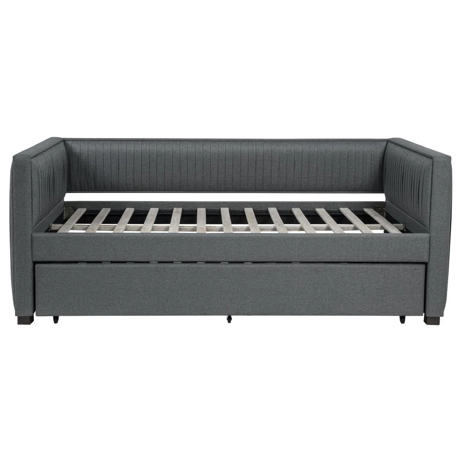Brodie - Upholstered Twin Daybed With Trundle - Gray - Image 4