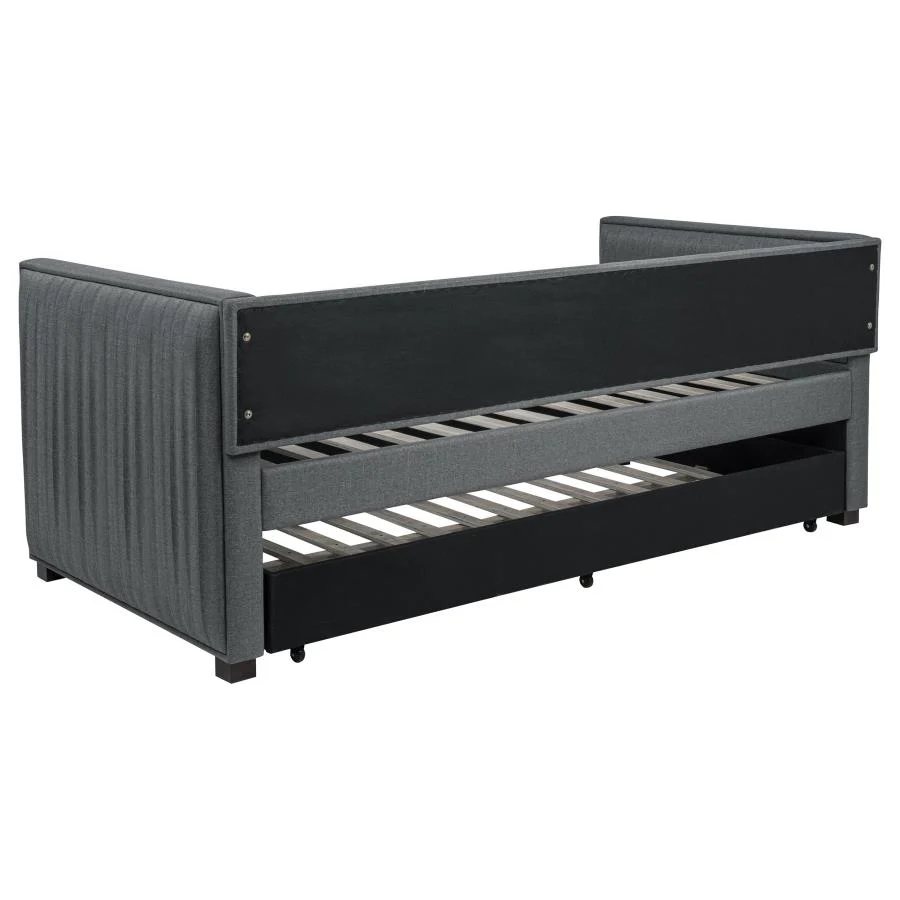 Brodie - Upholstered Twin Daybed With Trundle - Gray - Image 5