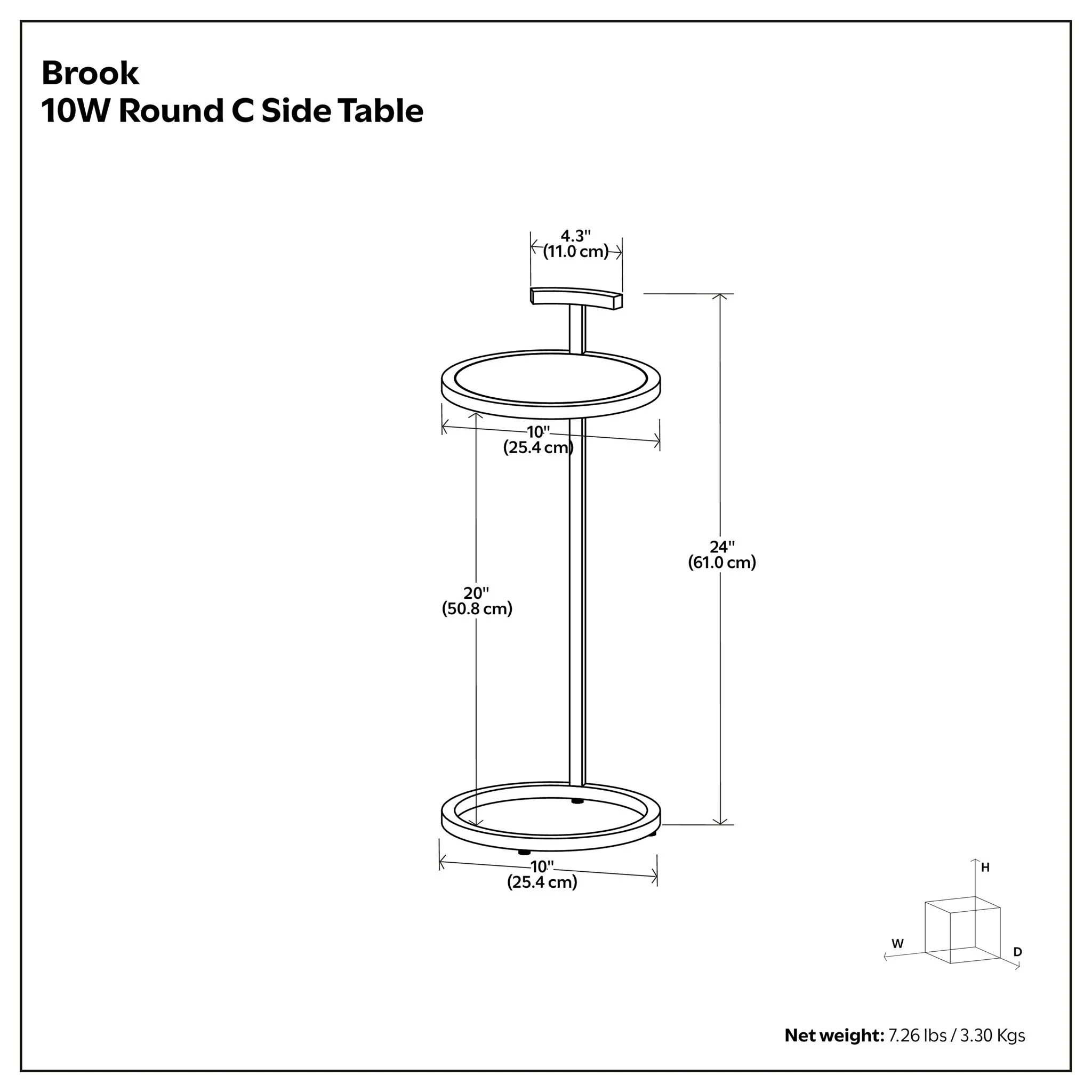 Brook - C Side Table - White / Gold - Image 5