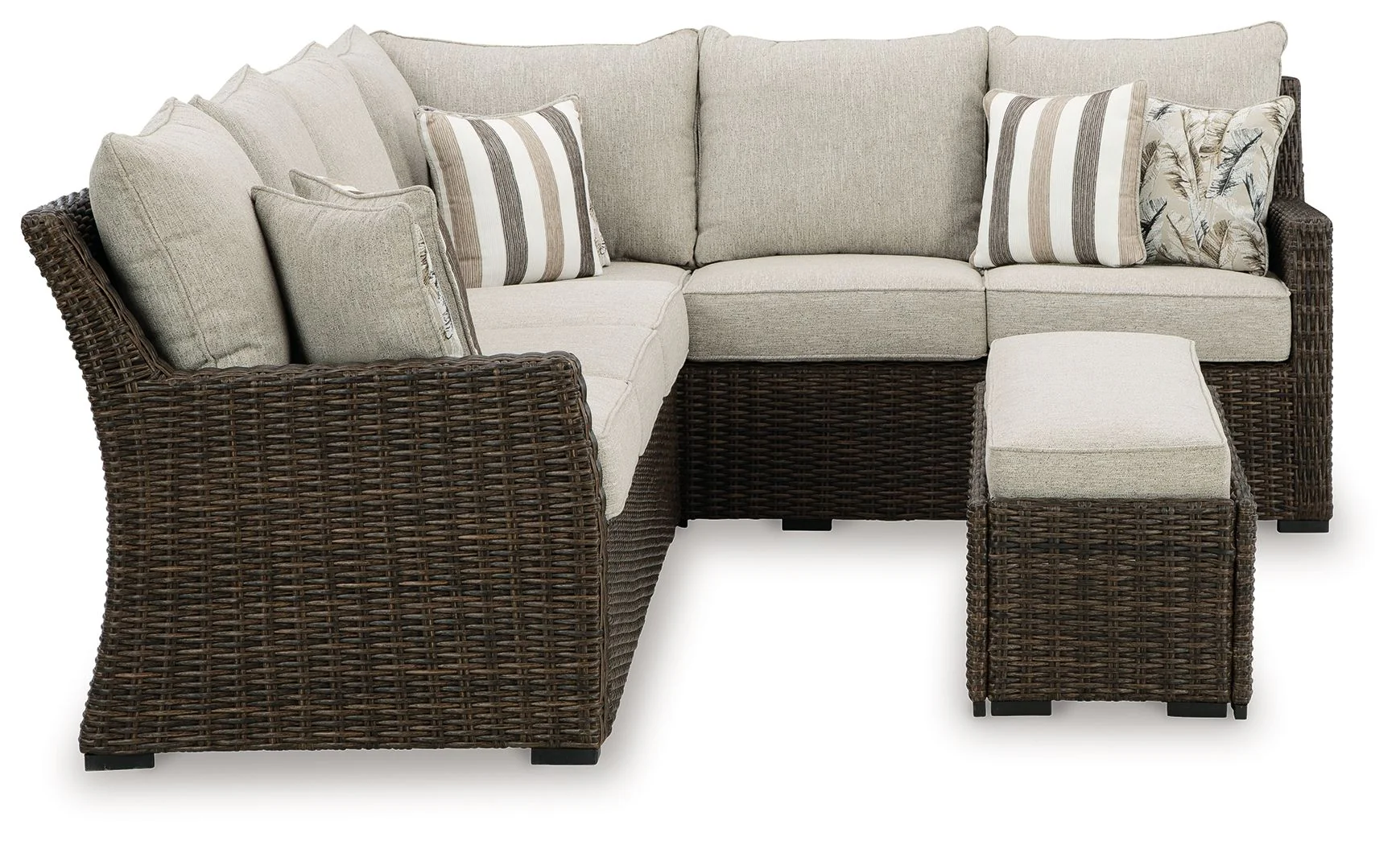 Brook Ranch - Sofa Sectional, Bench With Cushion (Set of 3) - Brown - Image 6