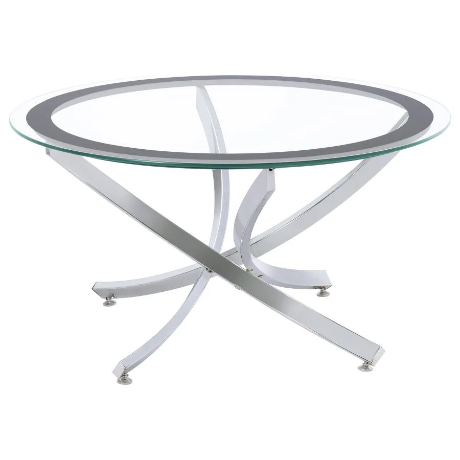 Brooke - Round Glass Top Coffee Table Set - Image 5